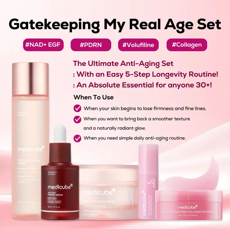 [medicube] Real Age Set | 5-Step PDRN & Collagen Routine