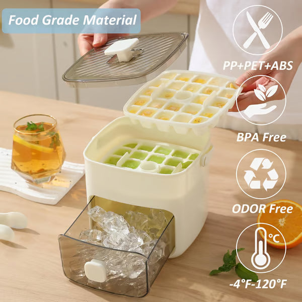 🧊Portable Ice Maker with Lid and Storage Box (✨Includes Ice Tongs)