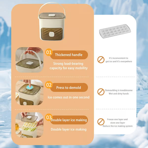 🧊Portable Ice Maker with Lid and Storage Box (✨Includes Ice Tongs)