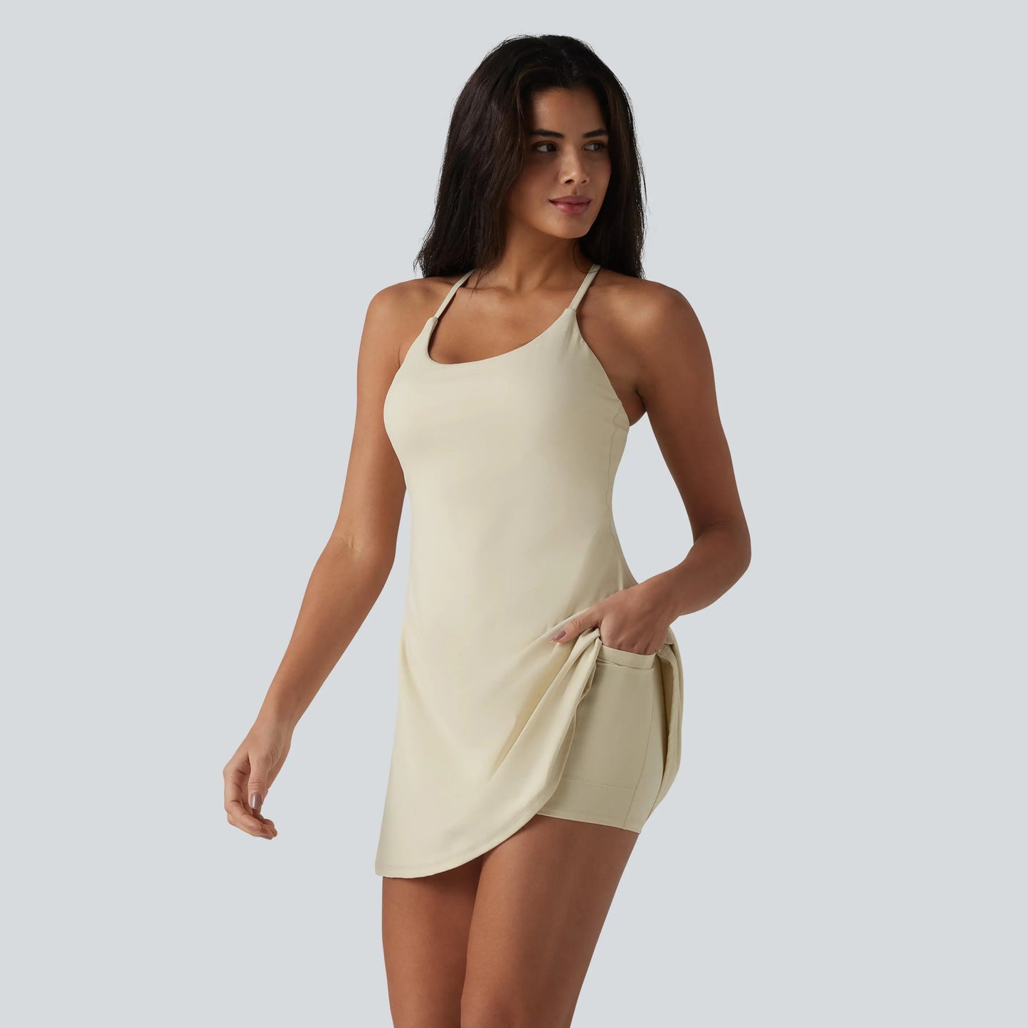 Softlyzero Plush Backless Active Dress-Easy Peezy, Spring Dresses, Dance Dresses for Women
