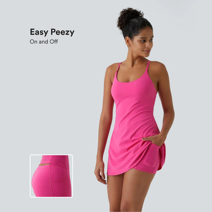 Softlyzero Plush Backless Active Dress-Easy Peezy, Spring Dresses, Dance Dresses for Women