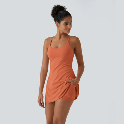 Softlyzero Plush Backless Active Dress-Easy Peezy, Spring Dresses, Dance Dresses for Women