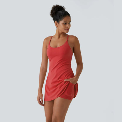 Softlyzero Plush Backless Active Dress-Easy Peezy, Spring Dresses, Dance Dresses for Women