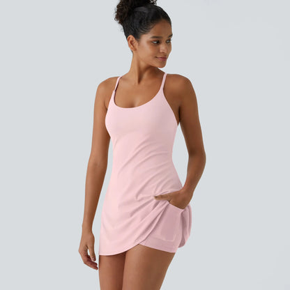 Softlyzero Plush Backless Active Dress-Easy Peezy, Spring Dresses, Dance Dresses for Women