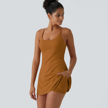 Softlyzero Plush Backless Active Dress-Easy Peezy, Spring Dresses, Dance Dresses for Women