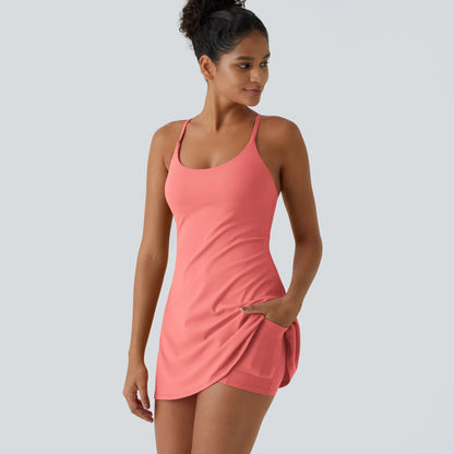Softlyzero Plush Backless Active Dress-Easy Peezy, Spring Dresses, Dance Dresses for Women