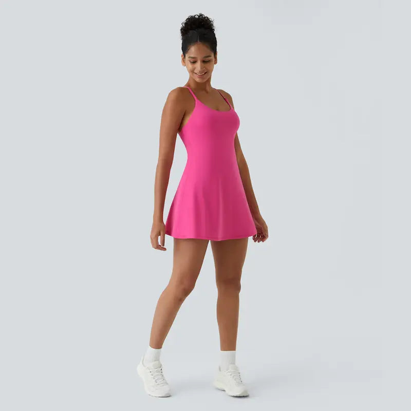 Softlyzero Plush Backless Active Dress-Easy Peezy, Spring Dresses, Dance Dresses for Women