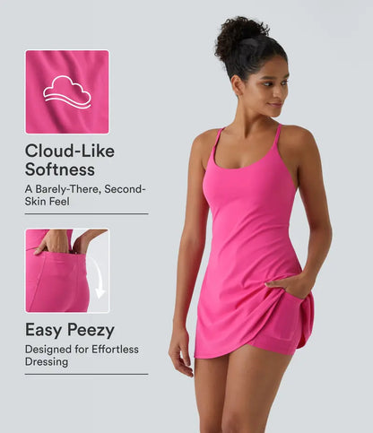 Softlyzero Plush Backless Active Dress-Easy Peezy, Spring Dresses, Dance Dresses for Women